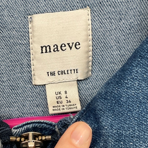 Anthropologie Maeve Colette Size 4 Denim Blue Short-Sleeve Utility Jumpsuit - Picture 5 of 5